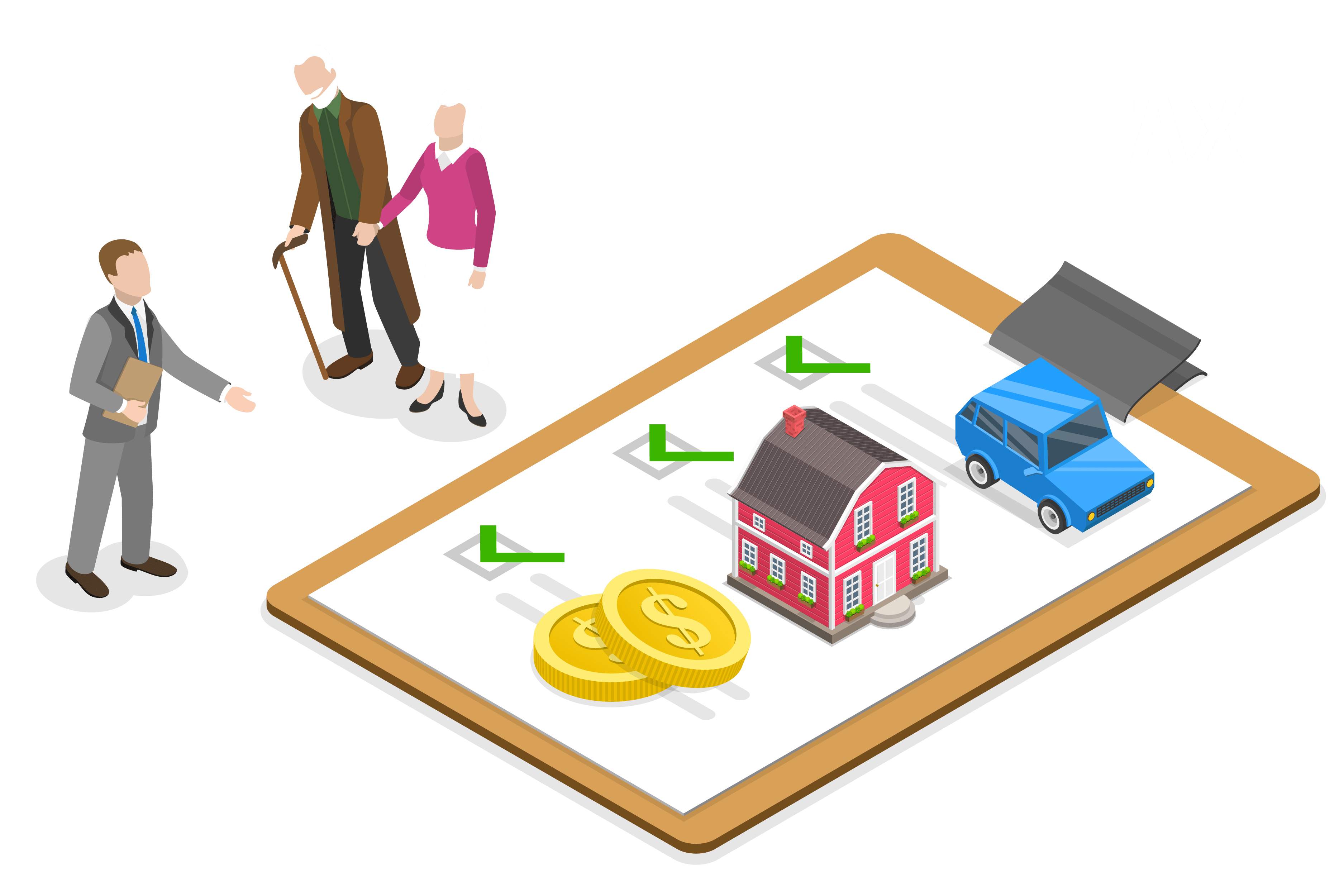 Illustration-of-advisor-walking-senior-couple-through-inheritance-and-tax-issues-AdobeStock_550432943-resized